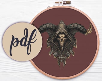 Cazador de demonios - Patrón de punto de cruz (Descarga instantánea en PDF)