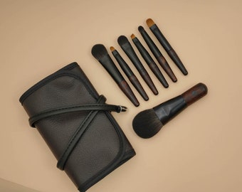 7pcs Mini Makeup Brush Essential Set Travel mini Size with PU bag and box