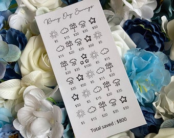 Rainy Day Savings Challenge: Color-In Tracker, Laminated Insert
