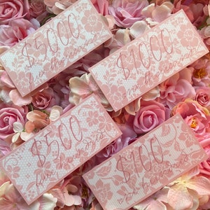 Laminated Pink Lace Savings Challenge: A6 Envelope Place Holders
