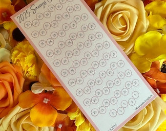 2025 Savings Challenge - A6 insert laminated or cardstock finish, with or without zipper envelope