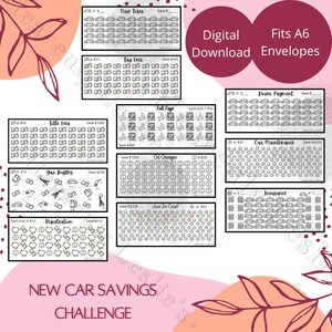 New Car Savings Challenge: 11 Budgeting Templates (Digital Download)