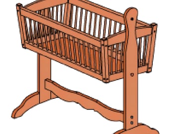 Babies cradle DIY - MATERIALS and PARTS list, building plans only, virtual delivery
