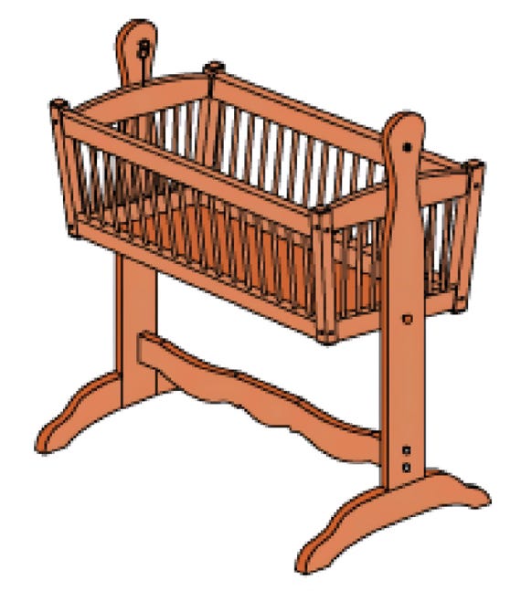 Buy Babies Cradle DIY MATERIALS and PARTS List, Building Plans