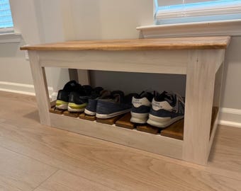 Shoe bench with storage and seat