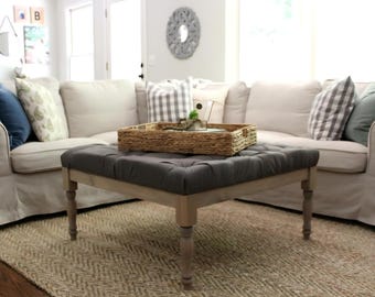 No-Sew Upholstered Coffee Table - complete plans to build it!
