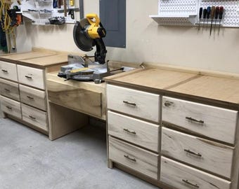 Miter Saw Station with Drawers - plans to build it!
