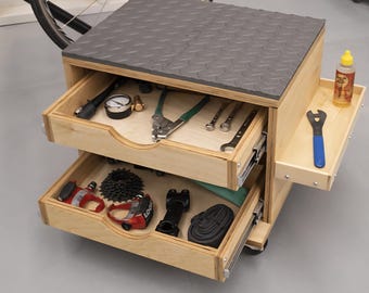 Rolling Work Seat and Tool-Storage Cart - plans to build it