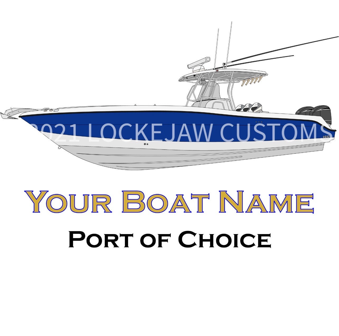 Grady White Boat Hull Decals Graphics Kit Ski Sticker Set Blue Fishing | 3M | Aftermarket