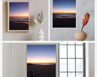 Sunset Over the Water Photo Print Set of 3, Tranquil Coastal Sunset Decor, Waterfront Photography Art, Vibrant Sunset Picture, Nature Print