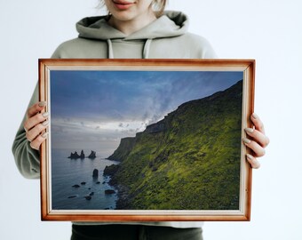 Coastal Landscape Photo Print, Cliff Overlooking the Water Art Print, Scenic Coastal Wall Art, Nature Photography Print, Ocean View Decor