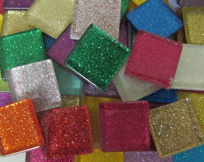 20x20mm Vitreous Glitter Glass Tiles for Mosaics Mosaic Supplies 3/4
