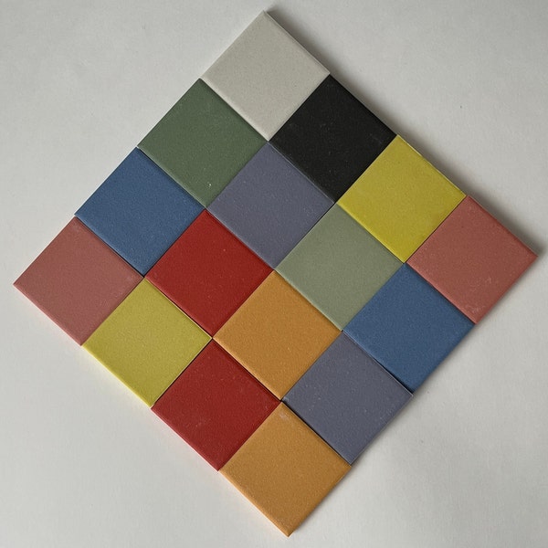 Set of 8 Unglazed Porcelain Tile perfect for mosaic projects - Ceramic Tiles for mosaics