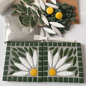 Kit de porta-copos em mosaico floral: artesanato faça você mesmo, para crianças e adultos