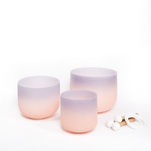 Small Sound Healing Starter Set &#39;Driven by the Moon&#39; Set of 3 Chakra Bowls incl. 1 carrier bag - Cosmic Sound Bowls®