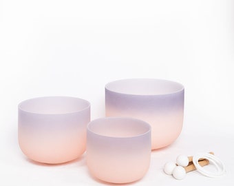 Set iniziale di guarigione sonora "Driven by the Moon" con 3 ciotole per chakra, inclusa 1 borsa per il trasporto - Cosmic Sound Bowls®
