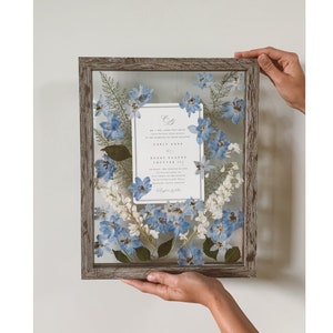 Custom Pressed Flower Frame - Wedding Flowers or Other Event Flowers