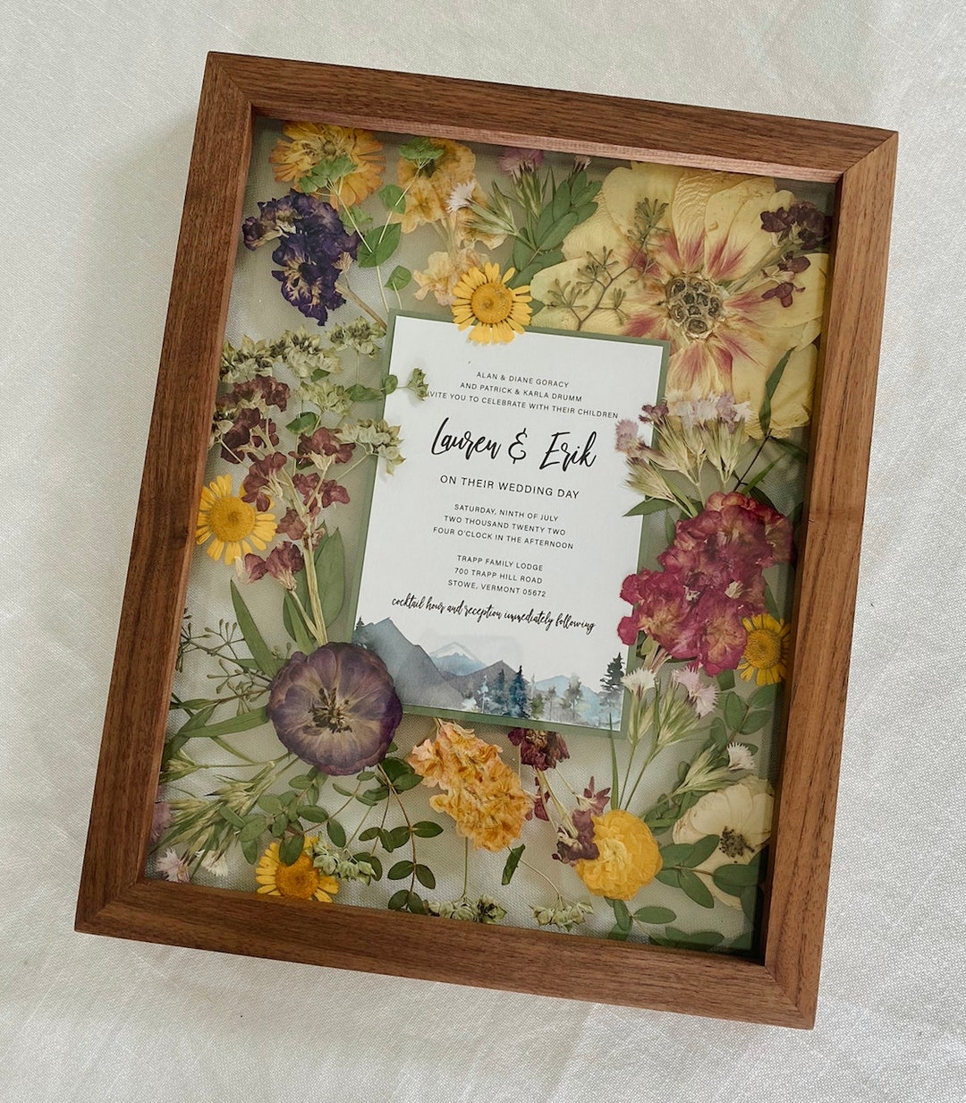 Custom Pressed Flower Frame Wedding Flowers or Other Event Flowers Etsy