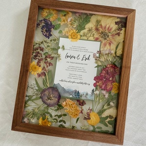 Square Pinewood Floating Frame Darkened , Pressed Flower Frames