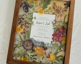 Custom Pressed Flower Frame - Wedding Flowers or Other Event Flowers