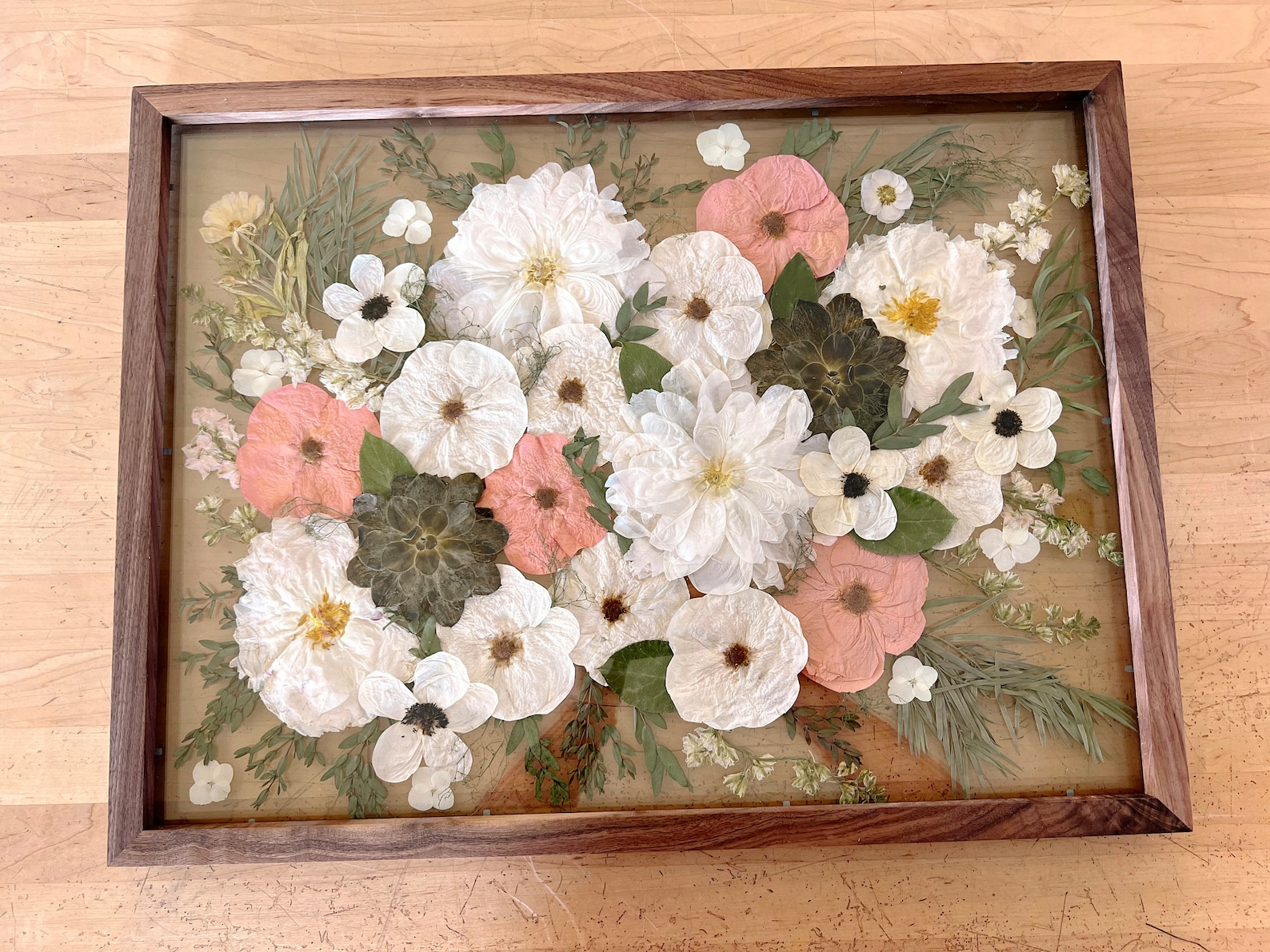 Custom Pressed Flower Frame - Wedding Flowers or Other Event Flowers