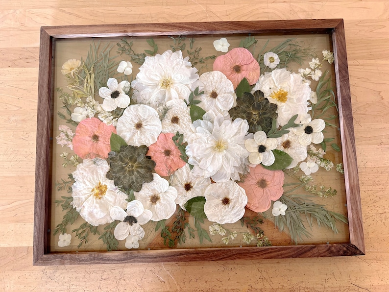 Custom Pressed Flower Frame - Wedding Flowers or Other Event Flowers