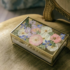 Joyero de flores prensadas personalizado: flores para bodas u otros eventos