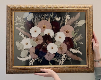 Custom Pressed Flower Frame - Wedding Flowers or Other Event Flowers