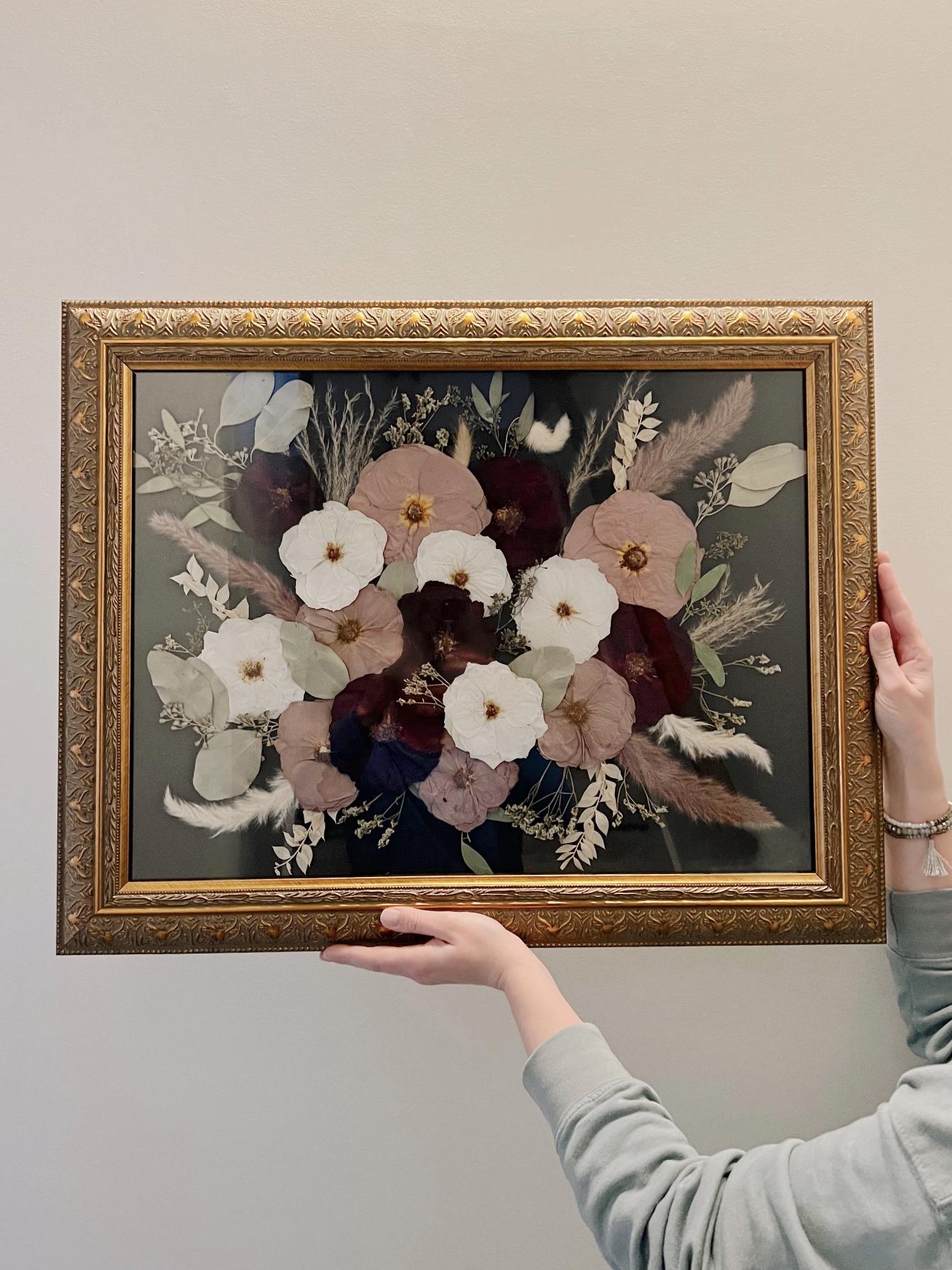 Custom Pressed Flower Frame - Wedding Flowers Or Other Event