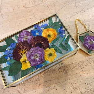 Custom Pressed Flower Jewelry Box - Wedding Flower or Other Events
