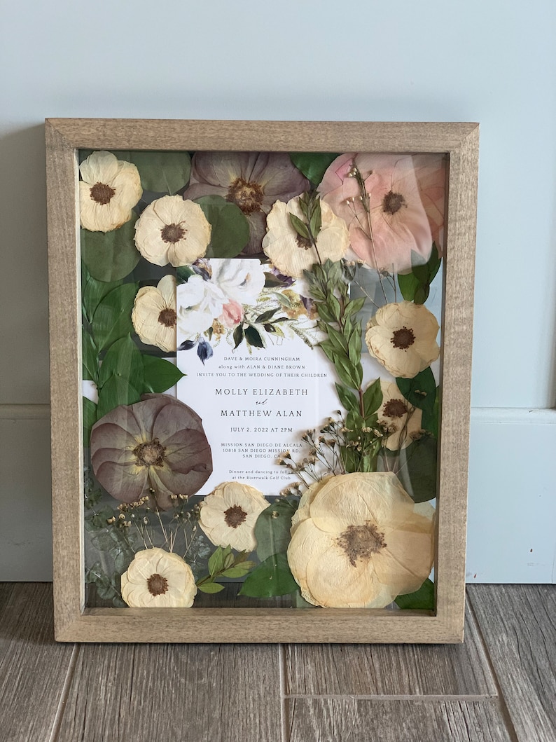 Custom Pressed Flower Frame Wedding Flowers or Other Event - Etsy