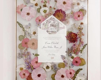 Custom Pressed Flower Frame - Wedding Flowers or Other Event Flowers