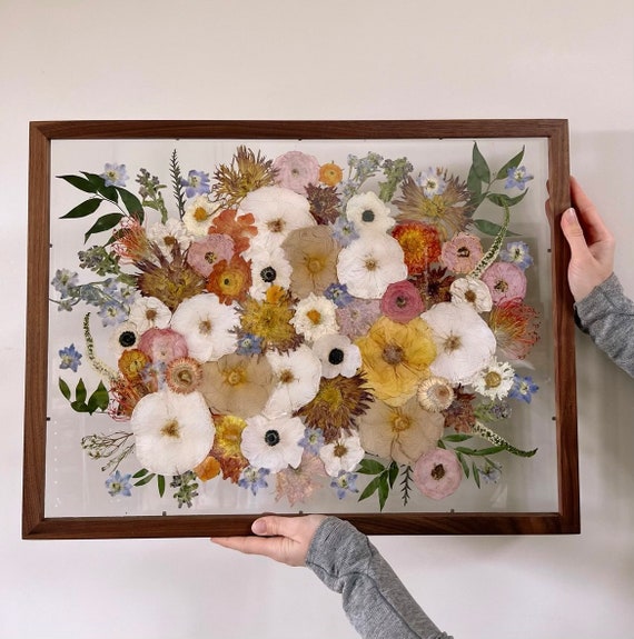 Custom Pressed Flower Frame - Wedding Flowers or Other Event Flowers