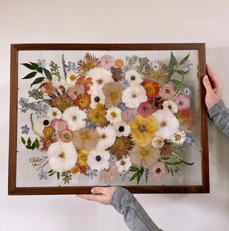 Custom Pressed Flower Frame - Wedding Flowers or Other Event Flowers