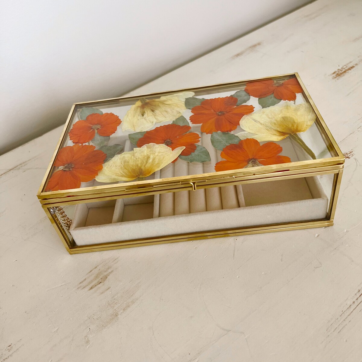 Custom Pressed Wedding Flower Jewelry Box - Etsy