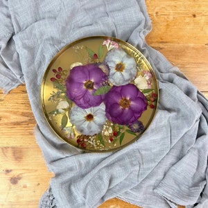 Custom Pressed Flower Resin Tray - Wedding Flowers or Other Event Flowers