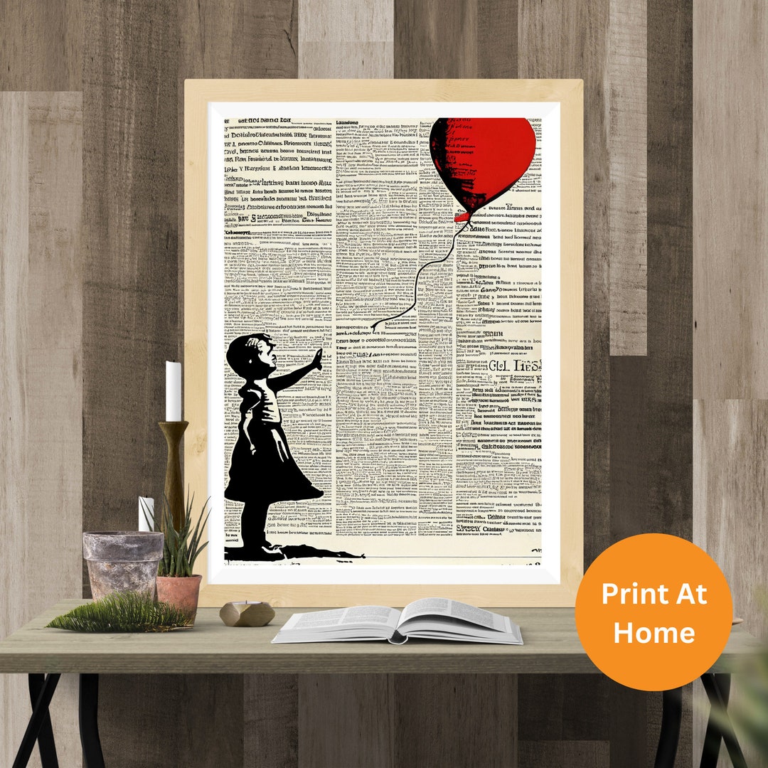 Balloon Girl Banksy Inspired Vintage Dictionary Art Street - Etsy UK