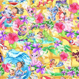 Aliens Friends Beach Party Plaid Seamless Art - 3 couleurs