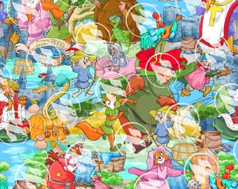 Robin Hood Toon Medieval Adventure (No IA) Seamless Pattern PNG 15" x 15" 300 DPI – Digital Paper for Sublimation, Fabric & Scrapbooking