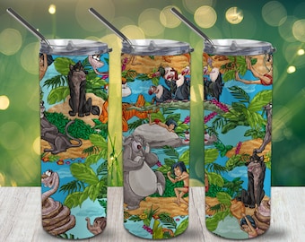 Jungle Book Skinny Tumbler 20oz Wrap PNG 300 DPI – Sublimation Design Digital Download