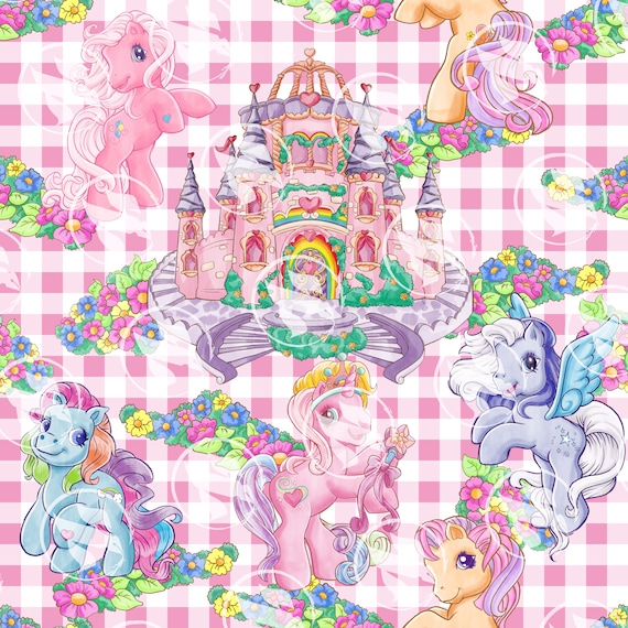 Cute Horse Pink Plaid (No AI) Seamless Pattern 15" x 15" 300 DPI – Digital Paper for Sublimation, Fabric & Scrapbooking