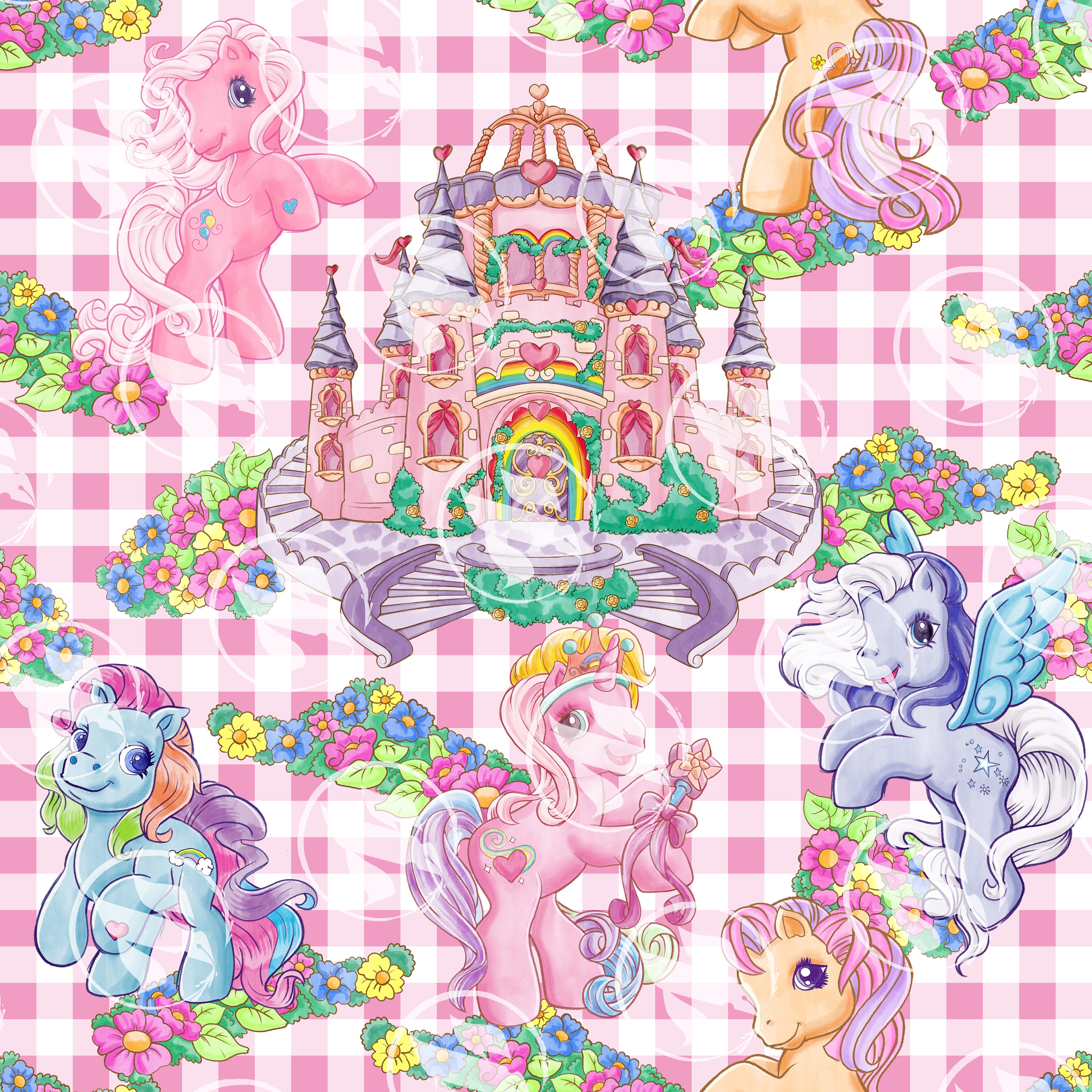 Cute Horse Plaid Magic Seamless Art UK