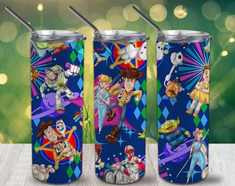 Toy Friends Skinny Tumbler 20oz Wrap PNG 300 DPI – Sublimation Design Digital Download