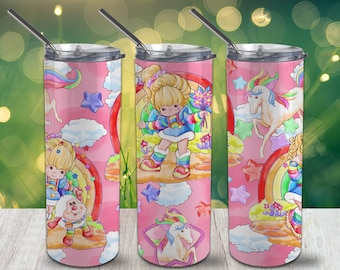 Rainbow Girl Arch Skinny Tumbler 20oz Wrap PNG 300 DPI – Sublimation Design Digital Download