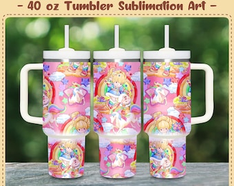 Rainbow Girl (No AI) 40oz Tumbler Wrap PNG 300 DPI – Sublimation Design Digital File