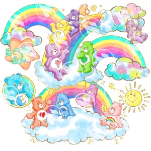 Cute Bears and Rainbows Panel Art
