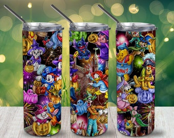 Halloween Haunted Mansion Skinny Tumbler 20oz Wrap PNG 300 DPI – Sublimation Design Digital Download