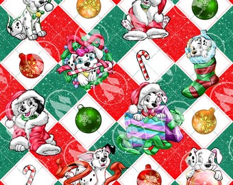 Glitzernde Diamanten „Weihnachtshunde“ (ohne AI) Nahtloses Muster 38 x 38 cm, 300 dpi – Digitalpapier für Sublimation, Stoff und Scrapbooking