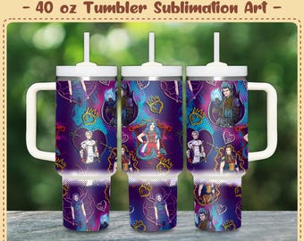 Nahtlose Grafik „Teenager-Bösewichte“ (ohne KI) – 40-oz-Becherfolie, PNG, 300 dpi – Sublimationsdesign, digitale Datei