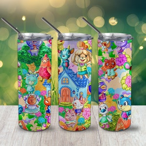 Urocze zwierzątka, chudy kubek 20oz Wrap PNG 300 DPI – projekt sublimacji do pobrania cyfrowego